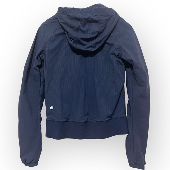 Lululemon Dance Studio full zip hooded jacket navy blue, pinstripe size 4 (S) - Picture 3 of 16